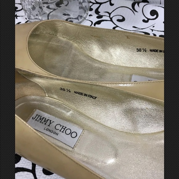 Jimmy Choo Natural Pointy Toe Ballet Flats - Picture 8 of 8